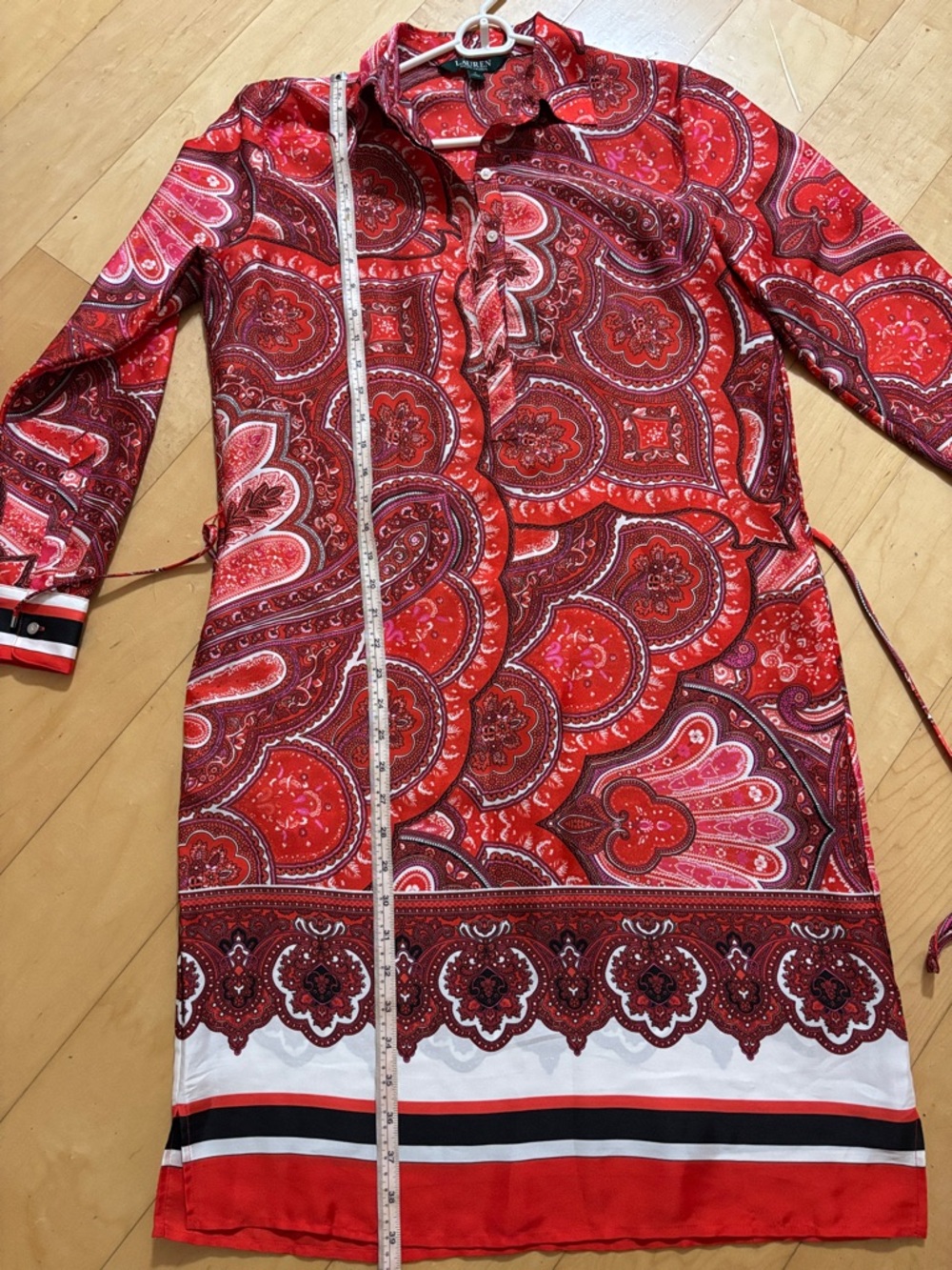 Lauren Ralph Lauren Red Paisley Long Sleeve Dress